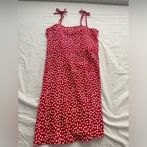 Red floral dress